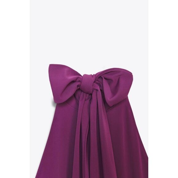 ZARA GATHERED HALTER LONG DRESS - Picture 10 of 10